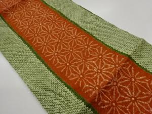 絞り縞に麻の実模様名古屋帯